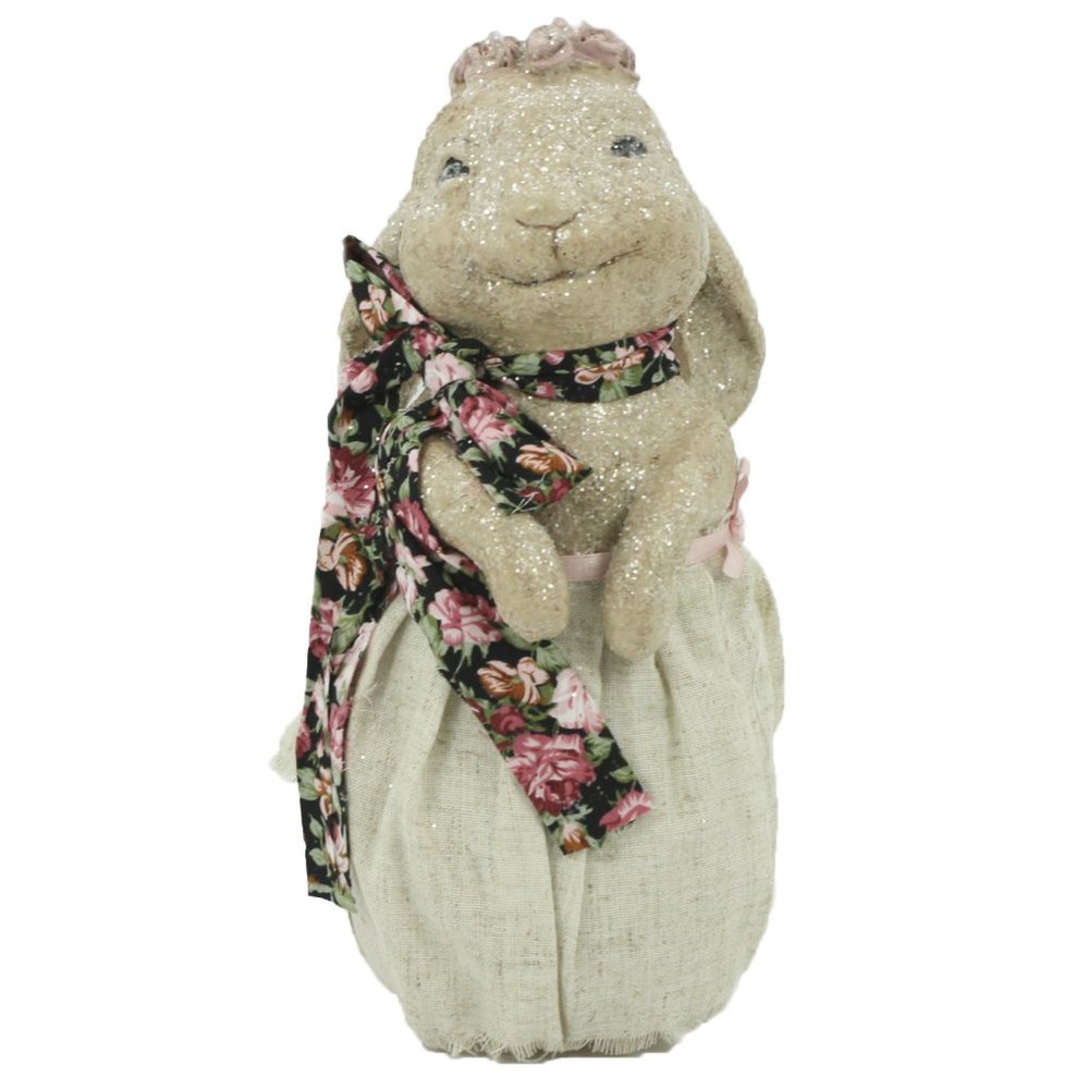 10" Glitter Easter Bunny Figurine Decor